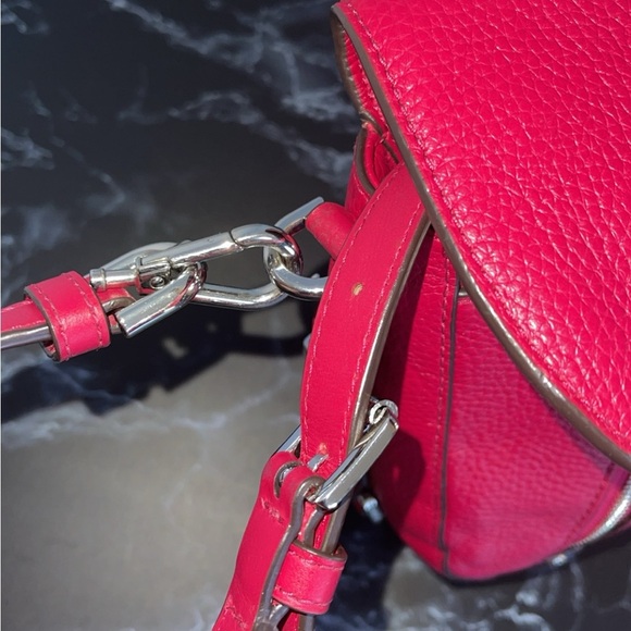 MICHAEL KORS Handbag Bedford Legacy Leather Flap Crossbody Bag Red AUTHENTIC - Picture 15 of 15